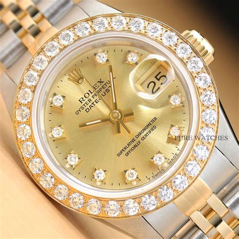 rolex con diamantes para mujer|reloj de rolex clásico.